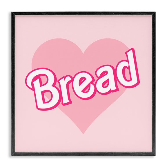 Stupell Industries Art Deco Bread Pink Heart Phrase Black Framed Giclee Art, 24 x 24, by Lil' Rue