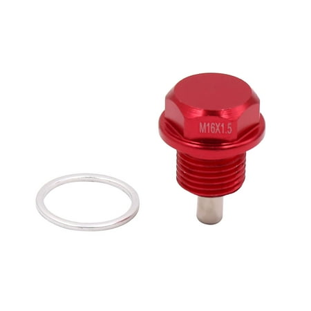 M16 x 1.5mm Thread Red Magnetic Auto Car Oil Pan Drain Bolt Kit w (Best M16 Bolt Carrier Group)