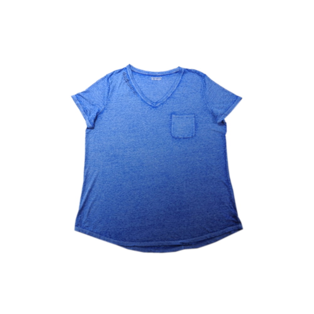 Peace & Pearls - Peace + Pearls Womens XX-Large S/S V-Neck Burnout Tee, Daydreamer/Cornflower