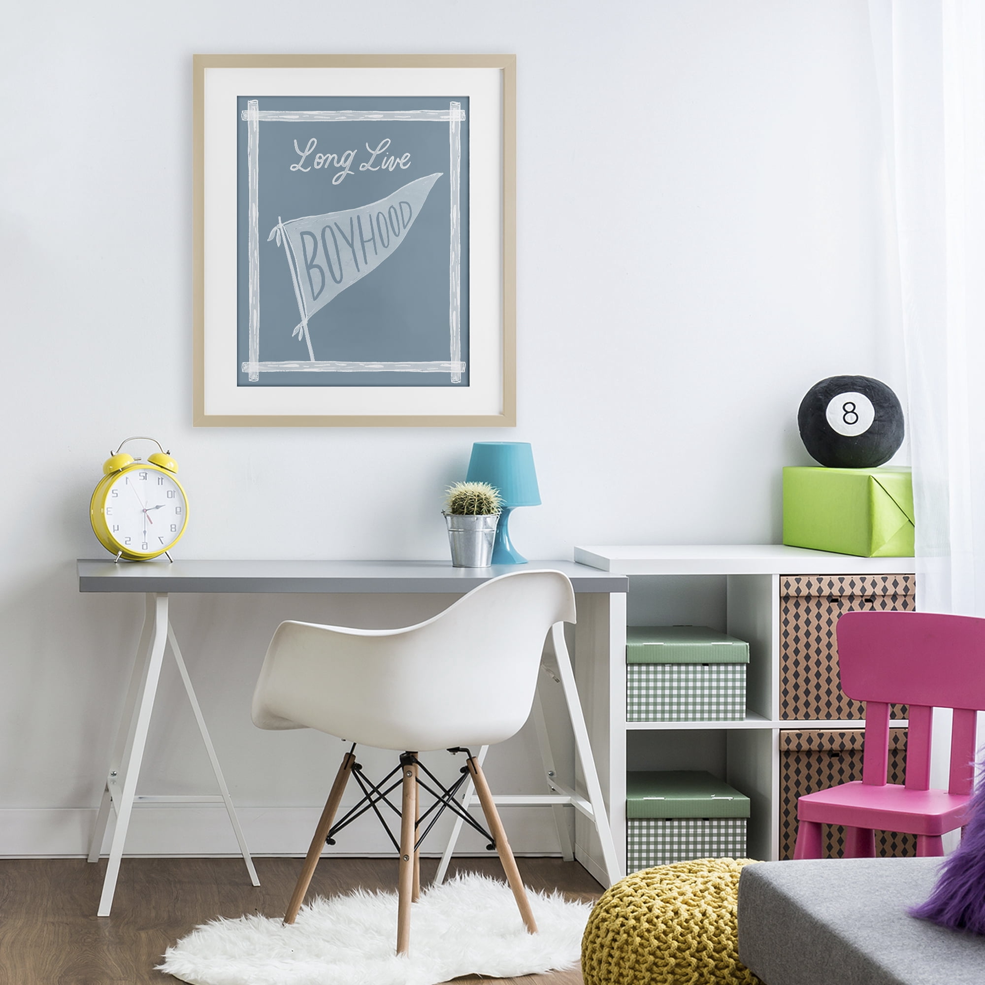 Stupell Industries Long Live Boyhood with Border Birch Framed Print Under Glass, design by Cherrywood Lane