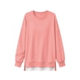 thumbnail image 6 of FAIWAD Crew Neck Sweatshirts Women Long Sleeve Side Slits Pullover Tops Loose Layered Sweatshirts, 6 of 7