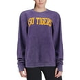 thumbnail image 4 of Women's Pressbox Purple LSU Tigers Comfy Cord Vintage Wash Basic Arch Pullover Sweatshirt, 4 of 4