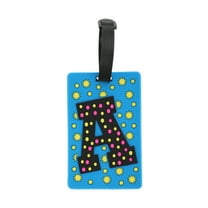 Unique Bargains 1 Pc Letter A Luggage Tag for Travelling Blue Soft Rubber