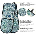 thumbnail image 2 of Yayeee Double Oven Mitt Kitchen Heat Resistant Baking 35" x7" Quilted Glove, Beautiful Leaves Pattern, 2 of 6