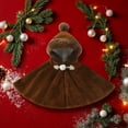 thumbnail image 4 of HJYCHN Cape Poncho Outerwear with Hood and Tie Closure Soft Lined Winter Wear for Toddlers Cozy Fashion Brown 5-6 Years, 4 of 6