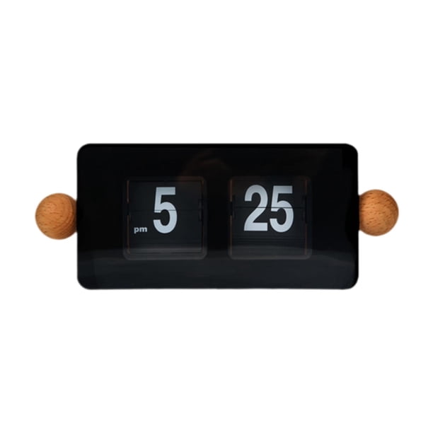 Reloj de escritorio con tapa automática, pantalla de números grandes, regalo de inauguración de la casa, obra de arte, novedad para el hogar Negro