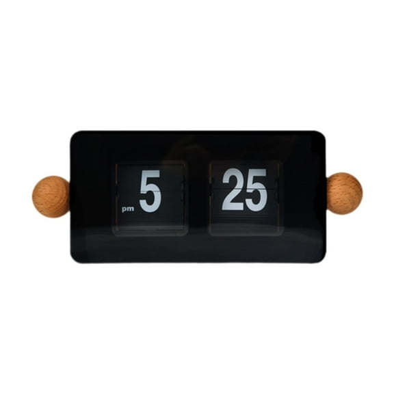 jicheng Auto Flip Clock Crafts Novelty Digital Display for Living Room Shelf Bedside Black