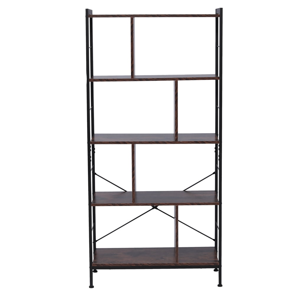 Kepooman Industrial Bookshelf 4 Tier, Metal Tall Book Shelf with Open Shelving Unit, Simple Assembly, Stable Steel Frame, Rustic Brown Kepooman Industrial Bookshelf 4 Tier, Metal Tall Book Shelf with Open Shelving Unit, Simple Assembly, Stable Steel Frame, Rustic Brown