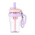 thumbnail image 2 of 50oz Clear Plastic Tumblers with Lids and Straws, Summer Cute Large Capacity Ice Bully Cup with Carrying Cord, Leaks Proof Cup with Tea Infuser, Reusable Travel Mug for Camping, Sports, Office, 2 of 6