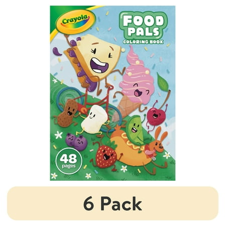 (6 pack) Crayola Food Pals 48 page Coloring Book Gift for Kids