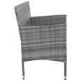 thumbnail image 3 of vidaXL 3-Seater Garden Sofa with Cushions Grey Poly Rattan, 3 of 5