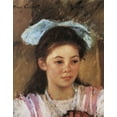 thumbnail image 2 of Cassatt, Mary 20x24 Black Ornate Wood Framed with Double Matting Museum Art Print Titled - Ellen Mary With A Large Bow In Her Hair 1908, 2 of 4