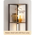thumbnail image 6 of EDISHINE 64in Shelf Floor Lamps for Bedroom Office Living Room, Modern LED Corner Light with Shelves, 3CCT, Stepless Dimmable, Tall Floor Light for Bedroom, Office, Dining Room, Black Walnut, 6 of 8