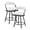 White, variant on Lexicon Oxton Metal & Faux leather set of 2 Swivel Counter Height Chair in White