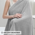 thumbnail image 6 of Kebury 18 Piece Family Bath Towels Set - 6 Bath Sheets, 6 Hand Towels & 6 Washcloths - Microfiber Shower Towels with Hanging Loop Absorbent Ultra Soft Towels for Bathroom Spa Gym- Light Grey, 6 of 8