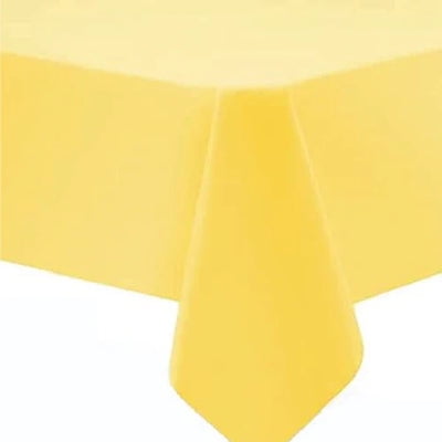 EcoQuality 54" x 108" Yellow Rectangle Tablecover - Durable Tablecloth - Table Cover for Dining, Buffet Parties and Camping (1)