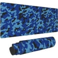 thumbnail image 3 of Dark Blue Camouflage Large Mouse Pads Rectangle Long Extended Big Stitched Edge Gaming Mousepad with Non-Slip Rubber Base for Desktop Laptop Keyboard 31.5 X 11.8 Inch, 3 of 6
