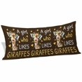 thumbnail image 2 of Brown Giraffe Body Pillow Covers 20"x54", Love Heart Spring Floral Botanical Soft Brushed Microfiber Breathable Throw Pillow Covers, Pillowcase with Zipper for Couch Sofa Bedroom Living Room, 2 of 9