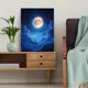 thumbnail image 5 of Qisvanset 12x16 Inch 2D Flat Framed Canvas Art, Glowing Full Moon Starry Cloud Mystical Nature Inspired Home Wall Decor, 5 of 5