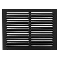 14'' x 10'' [Duct Opening] Flat Stamped Steel Return Air Grille - Sidewall and Ceiling - HVAC Vent Duct Cover - Black [Outer Dimensions: 15.75''w X 11.75''h]