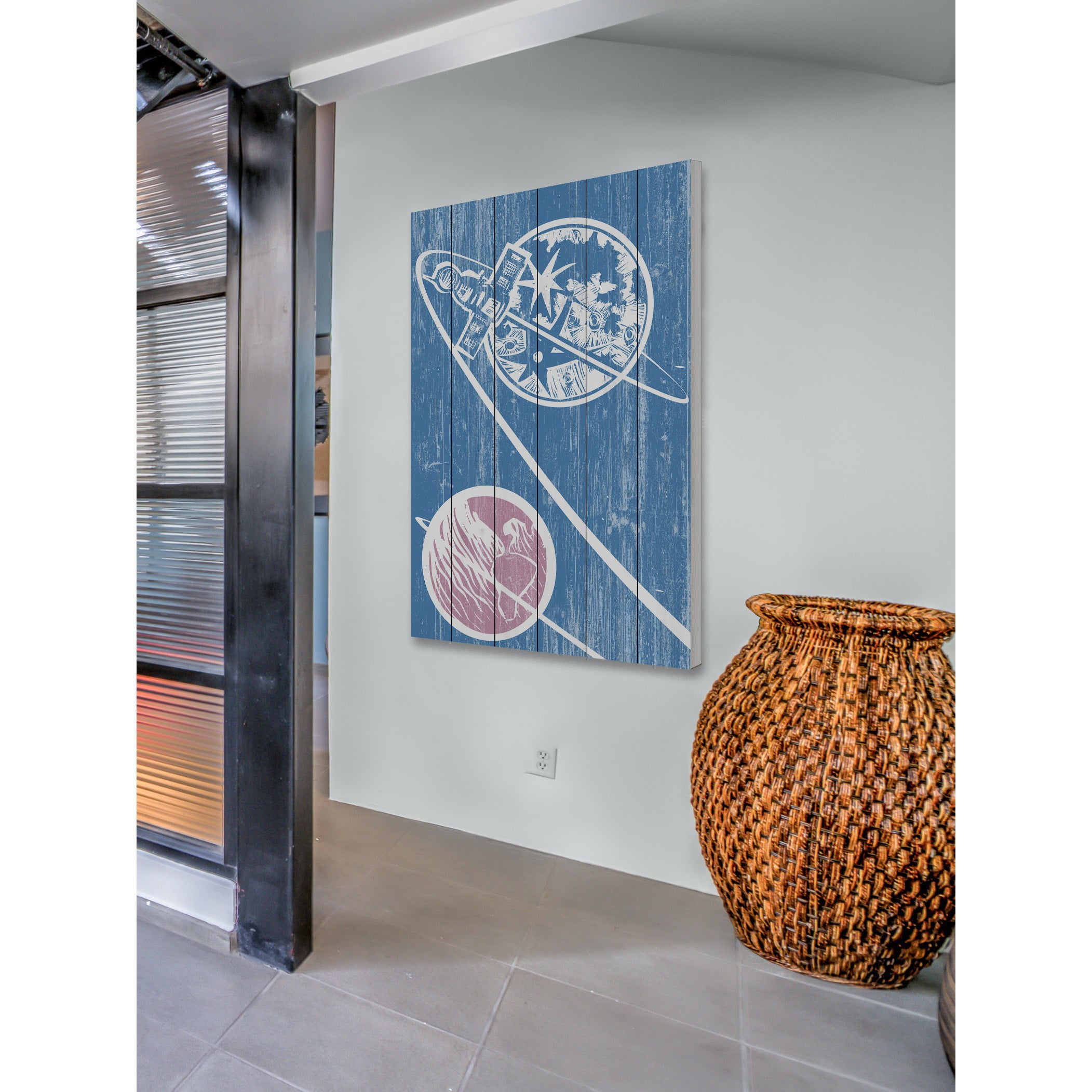 Marmont Hill - "Satellite Orbit" Painting Print on White Wood