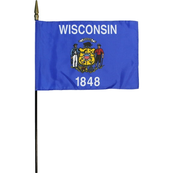 Wisconsin - 8"X12" Stick Flag