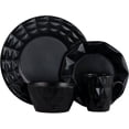 thumbnail image 2 of Elama Retro Chic 16-Piece Glazed Dinnerware Set in Black(pack of 2), 2 of 3