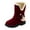 Red, variant on Children Kids Baby Girls Winter Warm Solid Hairball Snow Short Boots Casaul Shoes
