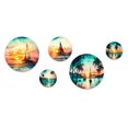 thumbnail image 2 of Designart "Sailboat On The Ocean Watercolor Sunset I" Coastal Boat Metal Wall Art Set of 5 Piece, 2 of 5