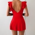 thumbnail image 4 of Afdoent One Piece Swimsuit For Women Swimdress Ruffle Swimsuit For Women Tie Knot Swim Dresses V Neck Bathing Suit Skirt 2026 Summer Swimwear, 4 of 6