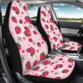 thumbnail image 4 of XYZCANDO Seat Covers Daisy and Strawberry Design Set of 2 Car Front Seat Covers Soft SUV Truck Van Breathable Easy to Install Car Seat Covers, 4 of 10