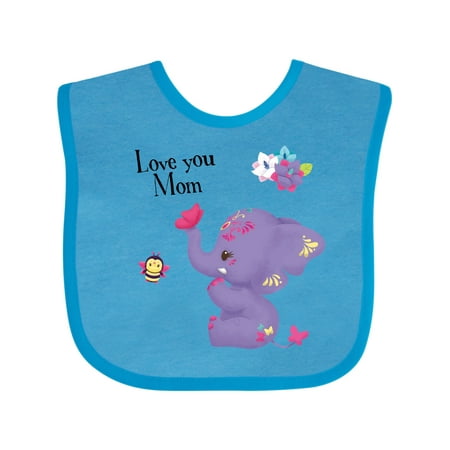 

Inktastic Yara Happy Mothers Day Purple Elephant and Bee Gorgeous Girls Baby Bib