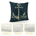 thumbnail image 4 of JRXY  Anchor Pillow Case Navy Blue White Nautical Sailing Decor Anchor Square Cushion Cover Pillowcase Home Decorative Armchair Bedroom Livingroom White, 4 of 5