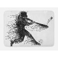 thumbnail image 1 of Black and White Bath Mat, Abstract Artistic Illustration of a Baseball Player Posing Grunge Sports, Non-Slip Plush Mat Bathroom Kitchen Laundry Room Decor, 29.5 X 17.5 Inches, Black White, Ambesonne, 1 of 2