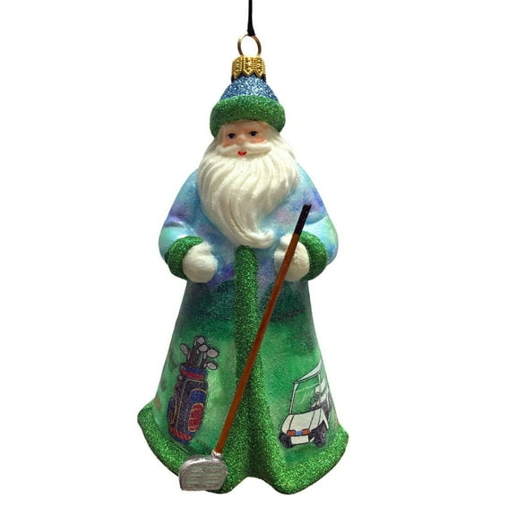 Joy To The World Golfing Santa Ornament Glitterazzi Club Zkp4511golf