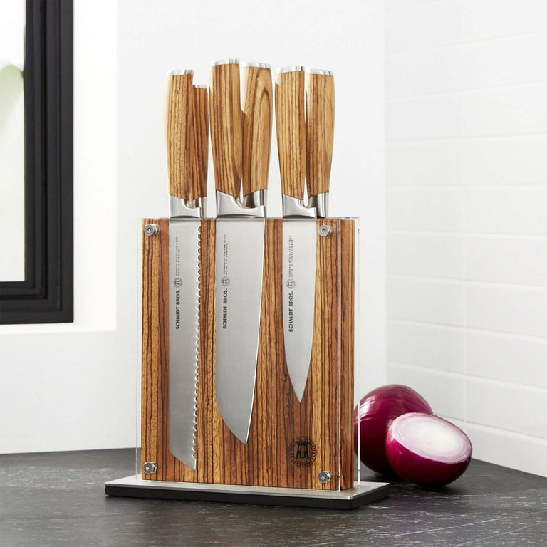Schmidt Brothers® Cutlery Zebra Wood 7-Piece Knife Block Set