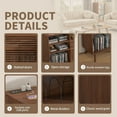 thumbnail image 4 of Record Player Stand, Mid-Century Turntable Stand with Charging Station, Vinyl Record Storage Cabinet for Living Room, Walnut, 4 of 9