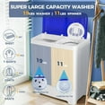 thumbnail image 2 of Adnoom 30lbs Washing Machine, 19lbs Washer/11lbs Spinner Combo Twin Tub Portable Washing Machine with Drain Pump, Blue&White, 2 of 7