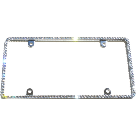 Thin Crystal License Plate Frame Rhinestone Bling Made with Austrian Crystals