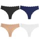 thumbnail image 1 of TrowBridge-Conjunto de bragas de 4 piezas para mujer, tangas de satén de seda sin costuras, ropa interior Sexy, lencería a la moda con borde ondulado a rayas, 1 of 4