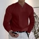 thumbnail image 2 of Camiseta de manga larga con cuello en V para hombre, informal, deportiva, sólida, para entrenamiento físico Pompotops  oipoqjl34968, 2 of 8