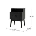 thumbnail image 3 of Noble House Starla 3-Piece Mid-Century Modern Particleboard Bedroom Set, Black, 3 of 13