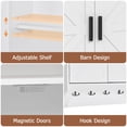 thumbnail image 6 of VECELO Bathroom Wall Cabinet, Medicine Cabinet with Open Partition and Four hooks, Modern Storage Cabinet with Open and Hidden Storage Space, for Bathroom, Living Room, Kitchen, White, 6 of 13