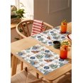 thumbnail image 3 of Summer Ocean Starfish Shell Conch Flower Leaves Placemats Set of 4,Wipeable Washable Table Mats for Dining Tables,Vintage Stamps Place Mats for Kitchen Event Party Tabletop Decor, 3 of 7