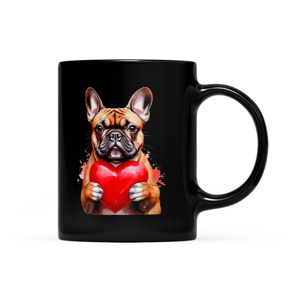 Happy Valentine's Day French Bulldog Brings Love Heart Mug Dog Lover Gifts Coffee Tea Cup - 02028