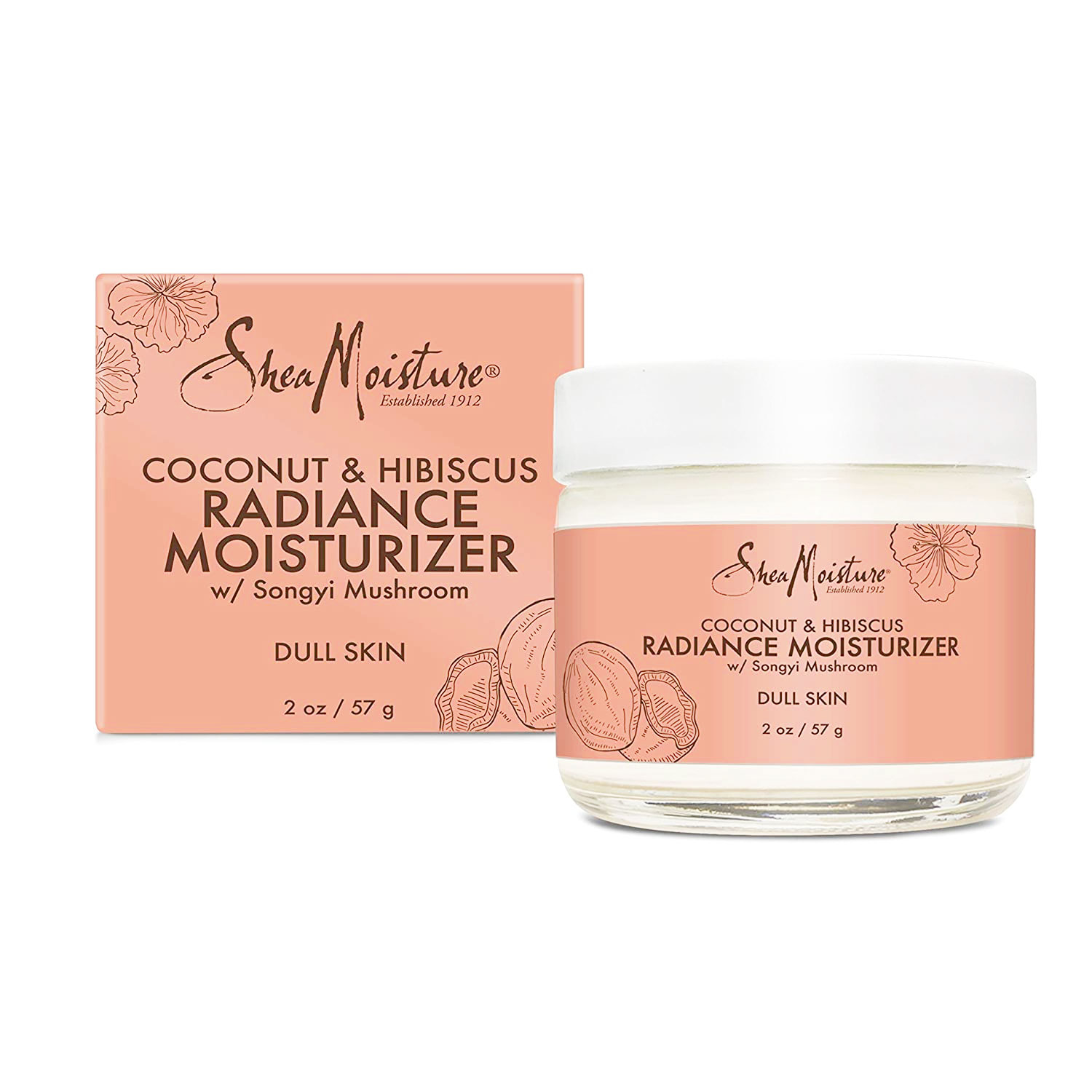 shea moisture coconut & hibiscus radiance moisturizer with songyi mushroom