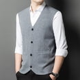 thumbnail image 3 of StSilkitty Mens Sweater Vest Button down V Neck Sleeveless Vests Solid Color Lightweight Casual Waistcoat with Pockets, 3 of 8