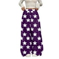 thumbnail image 2 of Fleece Pajama Pants Women Fuzzy Wide Leg Fleece Pj Bottoms Casual Star Print Pajama Pants 2025 Fashion Comfy Elastic Waist Trousers Dark Purple XL, 2 of 5
