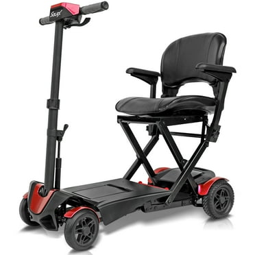 Automatic Folding 4 Wheel Power Electric Mobility Scooter w/Remote for Elderly, Red