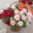 thumbnail image 2 of POINTERTECK Simulation Fake Flower Bouquet Venus Rose Lifelike Maintenance-Free Home Decor Realistic Artificial Rose, 2 of 10